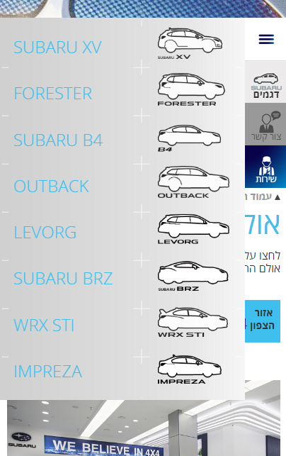 Subaru | Mobile Custom Icon Menu Design